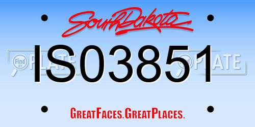 IS03851 South Dakota License Plate
