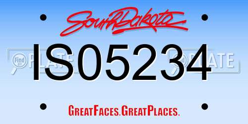 IS05234 South Dakota License Plate