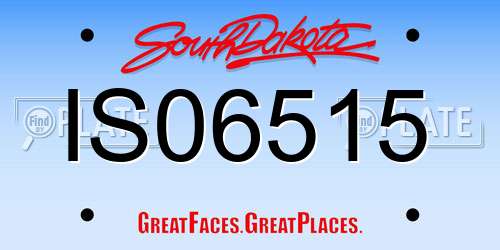 IS06515 South Dakota License Plate
