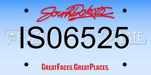 IS06525 South Dakota License Plate