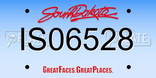 IS06528 South Dakota License Plate
