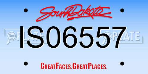 IS06557 South Dakota License Plate