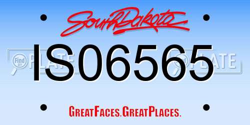 IS06565 South Dakota License Plate