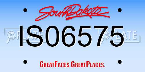IS06575 South Dakota License Plate