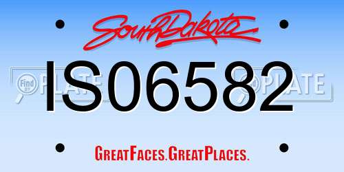 IS06582 South Dakota License Plate