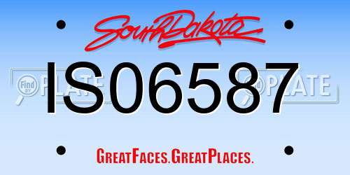 IS06587 South Dakota License Plate