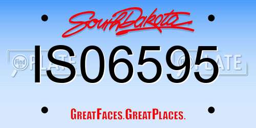 IS06595 South Dakota License Plate