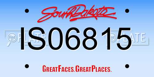 IS06815 South Dakota License Plate