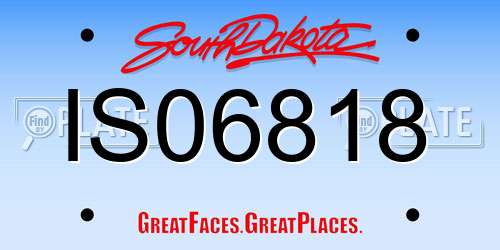IS06818 South Dakota License Plate
