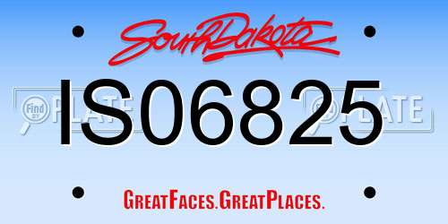 IS06825 South Dakota License Plate