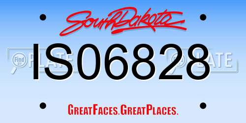IS06828 South Dakota License Plate
