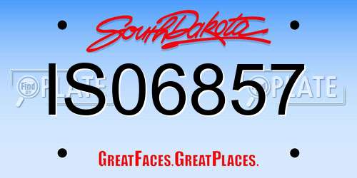 IS06857 South Dakota License Plate