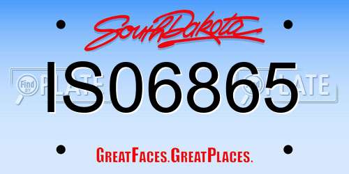 IS06865 South Dakota License Plate