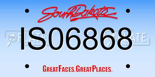 IS06868 South Dakota License Plate