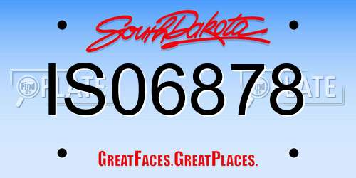 IS06878 South Dakota License Plate