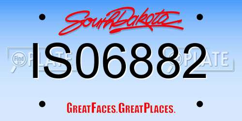 IS06882 South Dakota License Plate