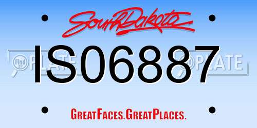 IS06887 South Dakota License Plate