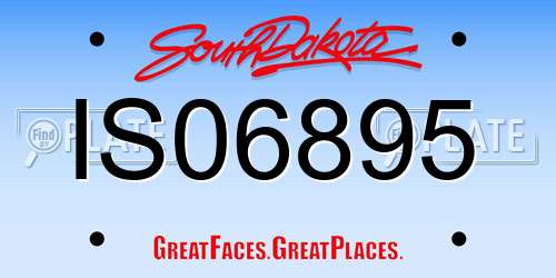 IS06895 South Dakota License Plate