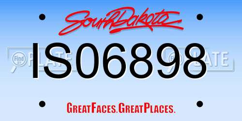 IS06898 South Dakota License Plate
