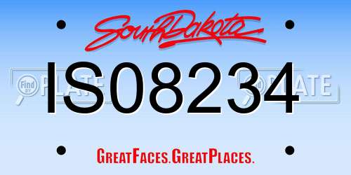 IS08234 South Dakota License Plate