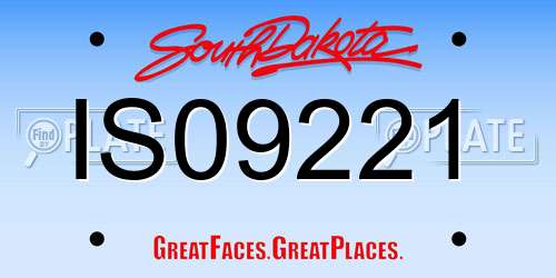 IS09221 South Dakota License Plate
