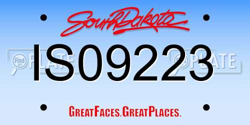 IS09223 South Dakota License Plate