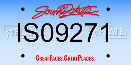 IS09271 South Dakota License Plate
