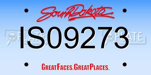 IS09273 South Dakota License Plate
