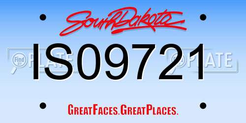 IS09721 South Dakota License Plate