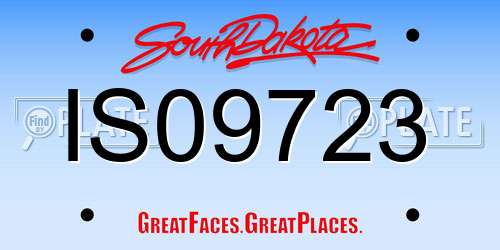 IS09723 South Dakota License Plate