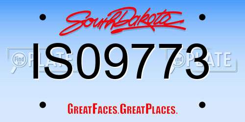 IS09773 South Dakota License Plate