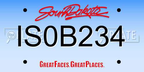 IS0B234 South Dakota License Plate