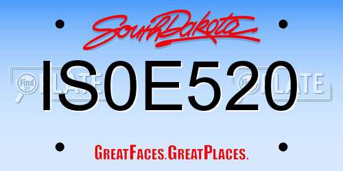 IS0E520 South Dakota License Plate