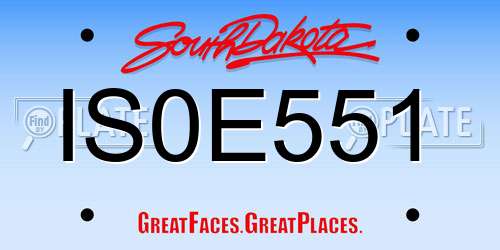IS0E551 South Dakota License Plate