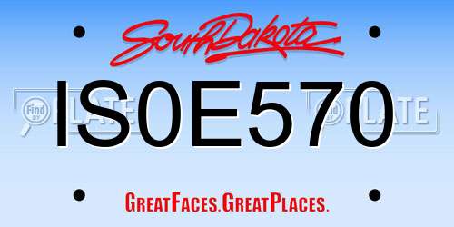 IS0E570 South Dakota License Plate