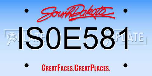 IS0E581 South Dakota License Plate