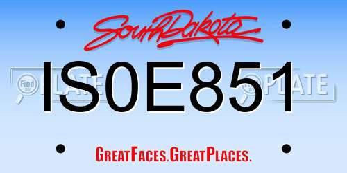 IS0E851 South Dakota License Plate