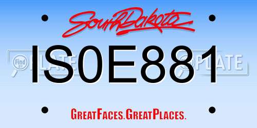 IS0E881 South Dakota License Plate