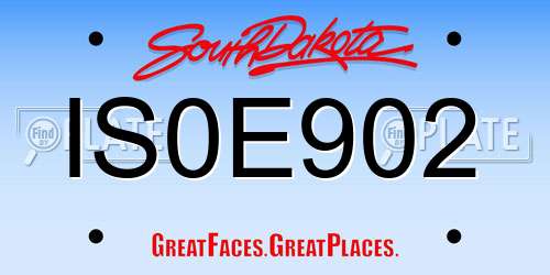 IS0E902 South Dakota License Plate