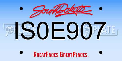 IS0E907 South Dakota License Plate