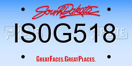 IS0G518 South Dakota License Plate