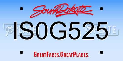 IS0G525 South Dakota License Plate