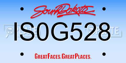 IS0G528 South Dakota License Plate