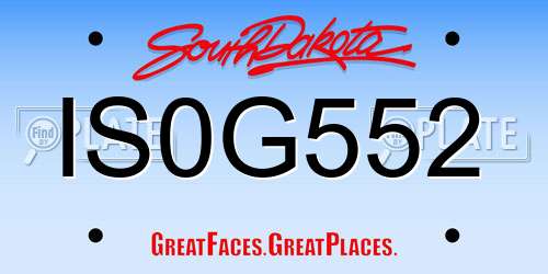 IS0G552 South Dakota License Plate