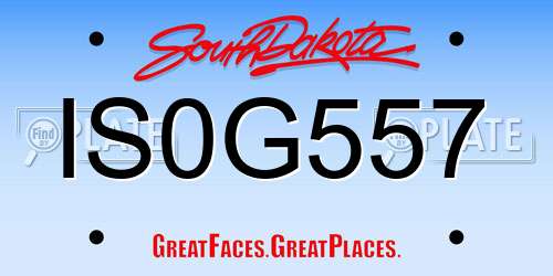 IS0G557 South Dakota License Plate