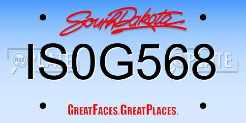 IS0G568 South Dakota License Plate