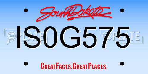 IS0G575 South Dakota License Plate
