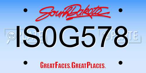 IS0G578 South Dakota License Plate