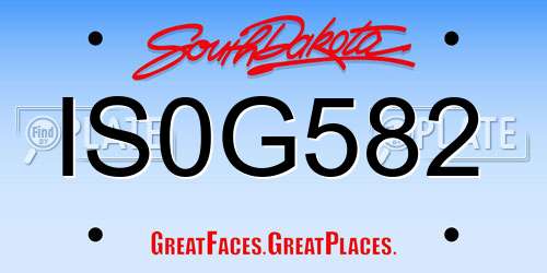 IS0G582 South Dakota License Plate