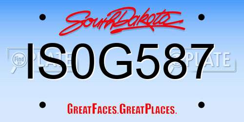 IS0G587 South Dakota License Plate